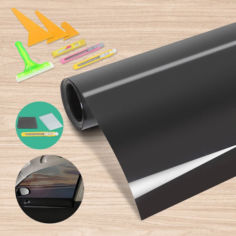 Giantz Window Tint Film Black Roll 35% VLT Home 76cm X 7m Tinting Tools Kit