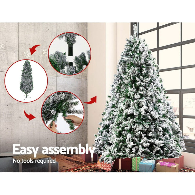 Jingle Jollys Christmas Tree 1.8M 6FT Xmas Decorations Great Snowy Green