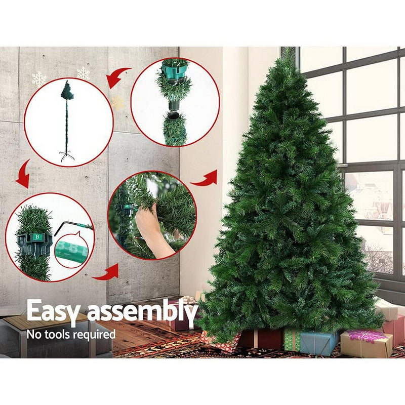 Jingle Jollys Christmas Tree 1.8M Xmas Tree Decorations Pine Needles 1024 Tips