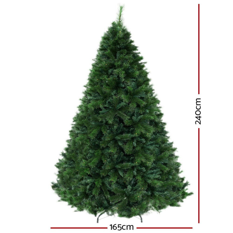 Jingle Jollys Christmas Tree 2.4M Xmas Tree Decorations Pine Needles 2100 Tips