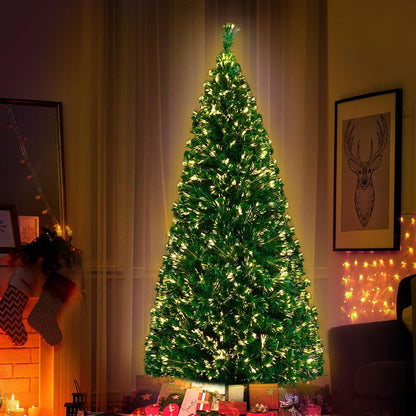 Jingle Jollys 1.8m Christmas Tree Optic Fibre LED Xmas tree Warm White