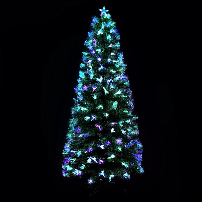 Jingle Jollys Christmas Tree 1.8M 6FT LED Xmas Multi Colour Lights Optic Fibre