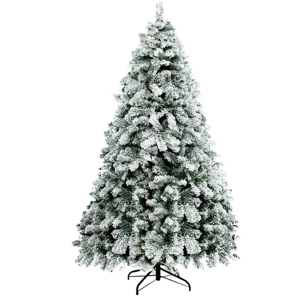 Jingle Jollys Christmas Tree 2.4m Snow Flocked Xmas Tree Decorations 1291 Tips