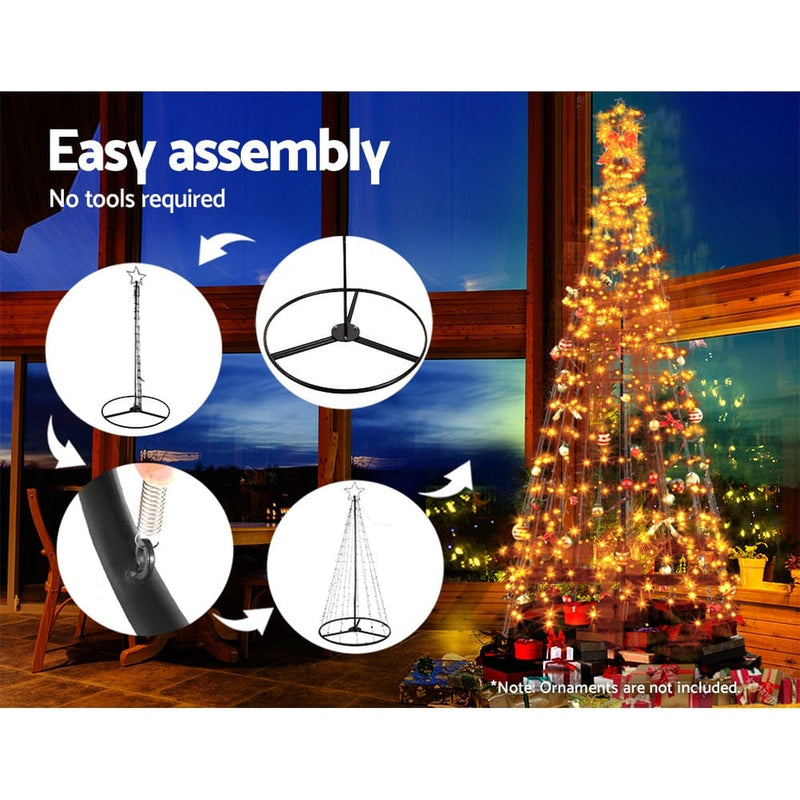 Jingle Jollys 3M LED Christmas Tree Lights Xmas 330pc LED Warm White Optic Fiber