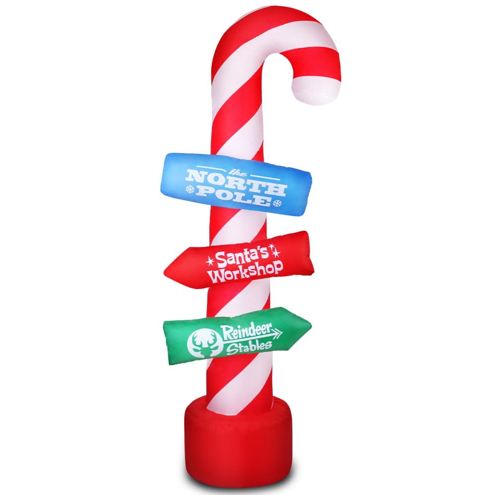 Jingle Jollys Christmas Inflatable Candy Pole 2.4M Illuminated Decorations