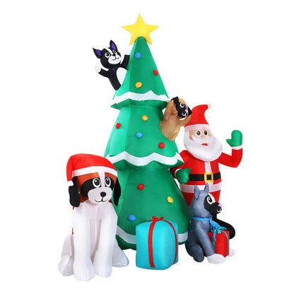 Jingle Jollys Christmas Inflatable Santa Tree 3M Illuminated Decorations