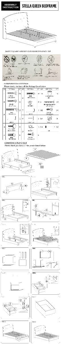 Queen Size Storage Bed Frame Upholtery Navy Blue Fabric with 2 Drawers