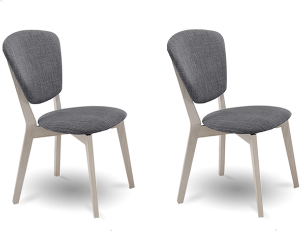 Set of 2 Dining Chair Solid hardwood White Wash