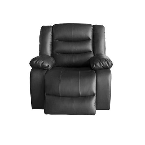 3+1+1 Seater Recliner Sofa In Faux Leather Lounge Couch in Black